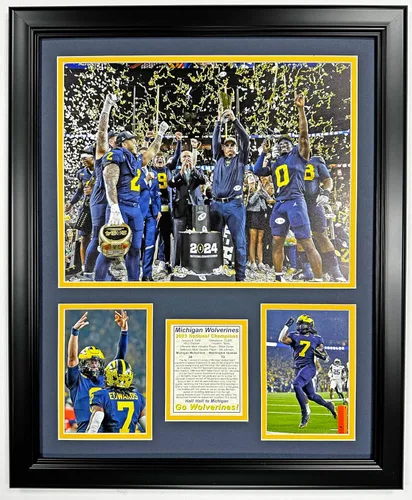 Miniatura 7 de Fútbol de Michigan Campeones Nacionales del CFP 2023 Collages de Fotos Enmarcadas con Doble Mate (30 cm x 38 cm, Mosaico)