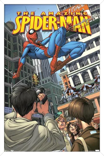 Miniatura 11 de Trends International Marvel Comics Spider-Man - Póster de pared definitivo, 14.725 x 22.375 pulgadas, versión enmarcada de madera de granero