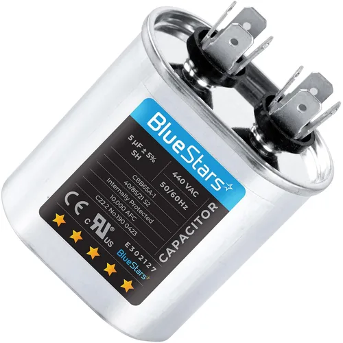 Miniatura 39 de [Listado UL] BlueStars 10 uF ± 5% MFD 370/440V CBB65 CBB65A Pieza de Repuesto de Capacitor de Arranque y Funcionamiento Ovalado - Capacitores