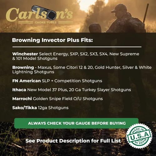 Miniatura 2 de Carlsons Tubos de estrangulador calibre 12 para Browning Invector Plus Acero inoxidable Tubo de estrangulamiento de arcillas deportivas
