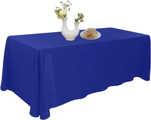 Miniatura 24 de Urby Mantel negro para mesas rectangulares de 6 a 8 pies con capacidad para 6 a 8 personas, manteles de mesa de tela para fiestas de 6 a 8 sillas
