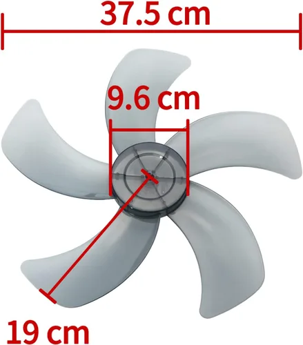 Miniatura 7 de Hoja de ventilador silenciosa de plástico universal con cubierta de tuerca de repuesto para ventilador de pie ventilador de mesa gris #3 10 pulgadas