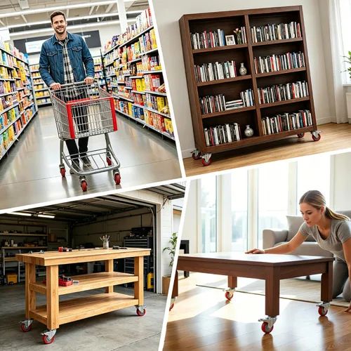 Miniatura 4 de Ruedas de 3 pulgadas que cargan 2000 libras con freno, juego de 4, incluye tornillos y llaves, ruedas giratorias de 360° para muebles, remolques