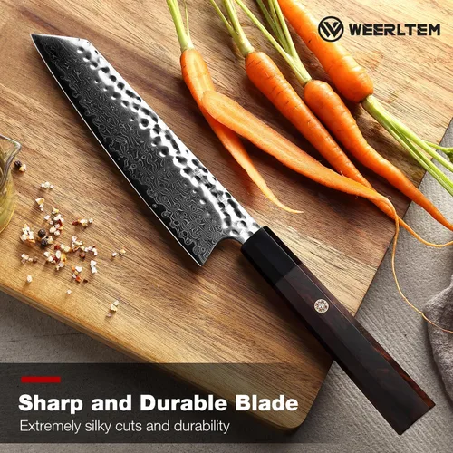 Miniatura 8 de Kiritsuke - Cuchillo de chef de 8 pulgadas, forjado a mano de 67 capas VG10 de acero de alto carbono, cuchillo de chef japonés de Damasco martillado
