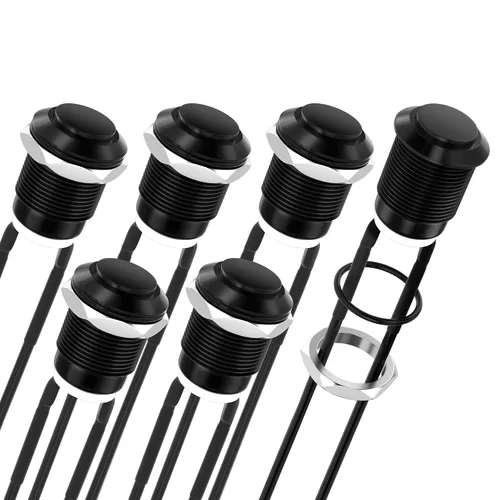 Miniatura 7 de DaierTek - Interruptor de botón de encendido y apagado, 0.472 in CC, 4 pines, 12 V, impermeable, interruptor de metal con arnés de cableado y luz