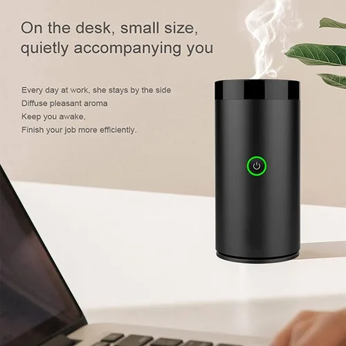 Quemador de incienso eléctrico, quemador de incienso eléctrico para automóvil, portátil recargable por USB, quemador de incienso electrónico Negro