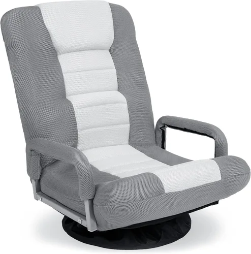 Miniatura 11 de Best Choice Products Silla Giratoria para Juegos de 360 Grados Silla de Piso Multiusos Mecedora para TV, Lectura, Jugar Videojuegos con Soporte