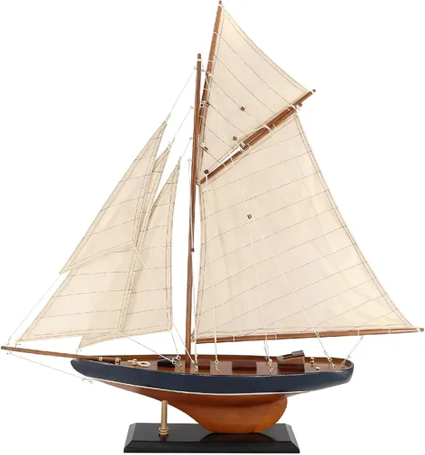 Miniatura 7 de NAUTIMALL 25 "Velero de madera modelo clásico Columbia America's Cup Ship Nautical Yate Sailboat Decor