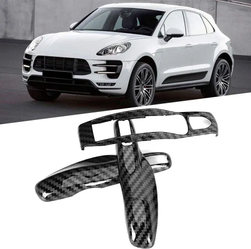 Miniatura 6 de Funda de fibra de carbono, metal remoto, borde de llave remota, funda para llave de automóvil, 3 piezas, juego de funda de fibra de carbono
