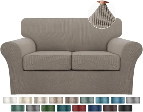 Miniatura 134 de Turquoize 2 fundas para sillas de sala de estar, funda de sofá con fundas de cojín individuales, funda de muebles para sillas (silla, beige biscotti)