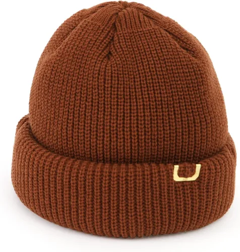 Miniatura 2 de UNDERCONTROL Gorro de punto unisex con etiqueta de latón dorado para otoño e invierno