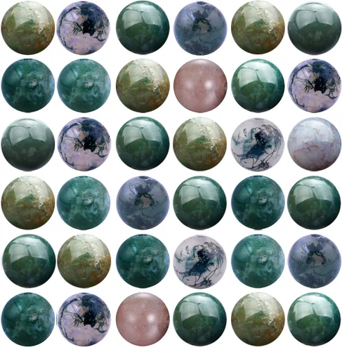 Miniatura 33 de Cuentas de piedra natural, 100 cuentas redondas de obsidiana negra de 0.315 pulgadas (0.315 in), cuentas sueltas de piedra auténtica