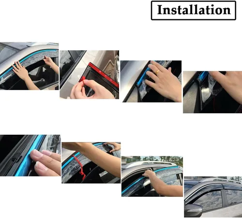 Miniatura 3 de x xotic tech 4 deflectores de aire tintados ahumados para ventana, sol, viento, lluvia, nieve, deflectores de aire, viseras compatibles con Honda