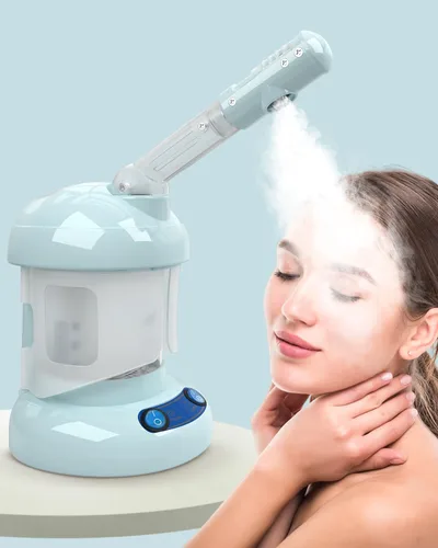 Vaporizador facial de mesa, vaporizador de ozono con brazo giratorio de 360°, vaporizador facial nano iónico profesional para limpieza profunda,