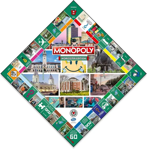 Miniatura 3 de Monopoly Board Game Worcester Edition: 2-6 jugadores Juegos de mesa familiares para niños y adultos, juegos de mesa para niños de 8 años