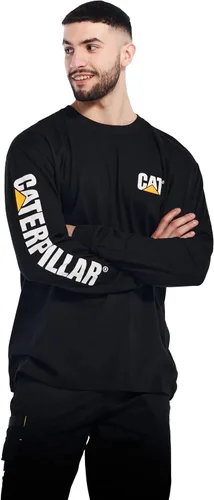 Miniatura 5 de Caterpillar Camiseta de manga larga para hombre con lazo de gestión de alambre en la parte central de la espalda del cuello y logotipo de trabajo