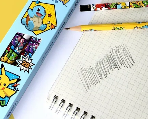 Miniatura 3 de Lápices Pikachu con goma, lápices triangulares 2B, 12 unidades (Azul)
