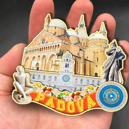 Miniatura 4 de Padova Italia - Imán de madera 3D para nevera, viajes, coleccionables, recuerdos, decoración, manualidades hechas a mano