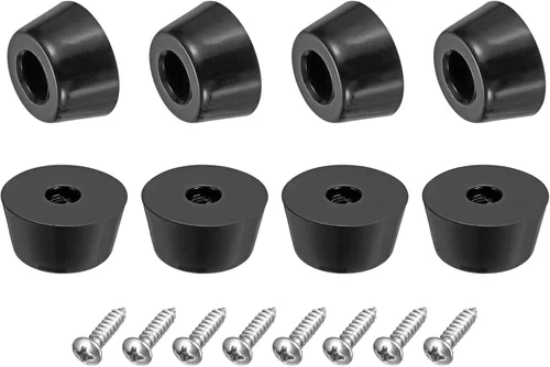 Miniatura 17 de uxcell 10 piezas topes de goma, almohadillas redondas de 0.28 pulgadas de alto x 0.51 pulgadas de ancho con arandela de acero inoxidable y tornillos