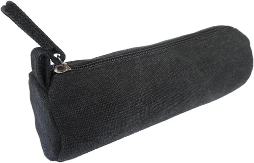 EnYu - Estuche de lona pesada portátil y elegante, simple y práctico, duradero, compacto, con cremallera, 1 paquete, color negro
