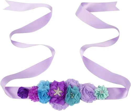 Faja de maternidad de flores rosas Faja recién nacido Foto Prop Flower Girls Cinturón de diamantes de imitación de novia (F23)