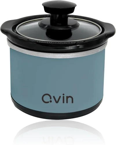 Miniatura 8 de Olla de cocción lenta mini de 0.65 cuartos de galón, olla de fusión para fondue con cacerola de gres apta para lavavajillas, para salsas, guisos