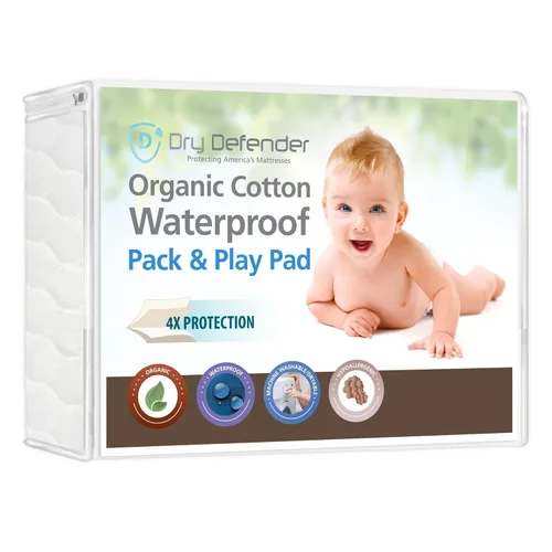 Funda acolchada de algodón orgánico, tamaño Pack 'n Play, color natural