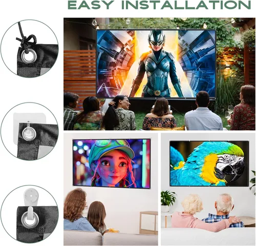 Miniatura 5 de AAJK Pantalla de proyector ALR, pantalla de proyector de películas 4K, proyector portátil plegable HD 16:9, pantalla de películas para cine en casa
