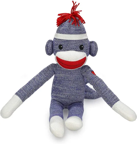 Miniatura 15 de Plushland Adorable Mono de Calcetines, El Original y Tradicional Juguete de Animal de Peluche Tejido a Mano - Regalo para Niños, Bebés, 16" púrpura