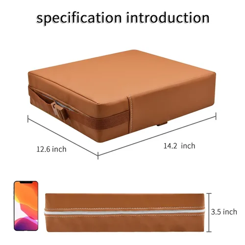 Miniatura 5 de Asiento elevador infantil para mesa de comedor, de PU lavable con dobles correas seguras, fondo antideslizante, asiento elevador para comedor