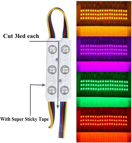 Miniatura 2 de Kit de luces LED para ventana de tienda de 10 pies, módulo de luz LED inyectado RGB 5050 con clavijas de alimentación y control remoto de 24 teclas