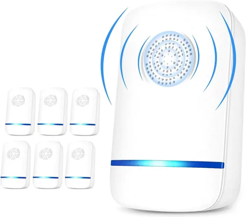 Repelente ultrasónico de plagas, paquete de 6 unidades, repelente de plagas ultrasónico, enchufe ultrasónico para control de plagas para insectos,