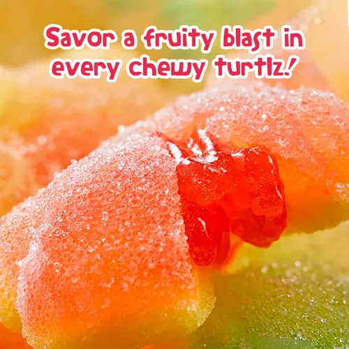 Miniatura 7 de ChewzMe Tangy Turtlz - Gomitas rellenas de gelatina con forma de tortuga envueltas individualmente en varios sabores, 8.46 onzas (paquete de 1)
