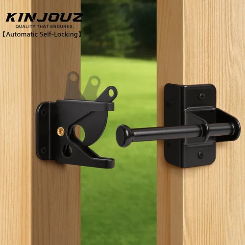 Miniatura 4 de Pestillo de puerta de autobloqueo para valla de madera, pestillo de valla de gravedad automática resistente para puerta de metal de madera, hardware