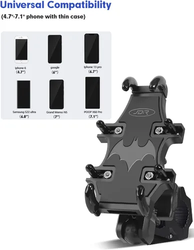 Miniatura 5 de ZIDIYORUO Soporte de teléfono UTV para barra antivuelco de 1.75 a 2 pulgadas, soporte de teléfono UTV de rotación de 360° con 8 garras, soporte