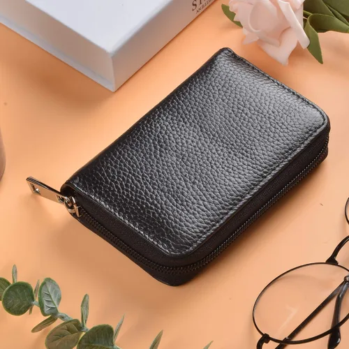 Miniatura 2 de Easyoulife billetera para tarjetas de crédito de cuero auténtico con espacio para 26 tarjetas