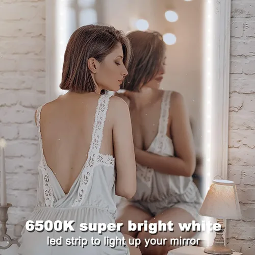 Miniatura 4 de VOLIVO - Tira de luces LED blancas, 16.4 pies, tira de luces LED de intensidad regulable 6500K, luz blanca brillante de día, adhesivo fuerte, tira