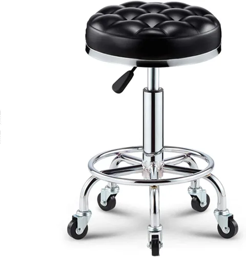 Miniatura 17 de Taburete de bar ajustable giratorio, chasis de acero grande, respaldo moderno para el hogar, taburete redondo de pierna alta, carga de 220.5 lbs