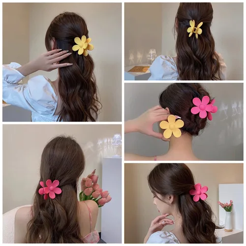 Miniatura 3 de Pinzas para el cabello de flores, 8 unidades, pinzas grandes para mujeres y niñas, cabello grueso y delgado, agarre fuerte, antideslizantes
