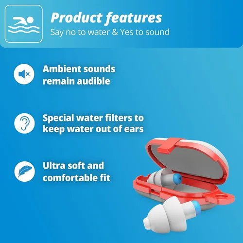 Miniatura 5 de Alpine SwimSafe - Tapones para los oídos para adultos, protección contra el agua, cómodos tapones impermeables con filtro, hipoalergénicos