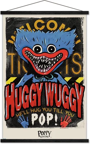 Miniatura 8 de Trends International Poppy Playtime - Póster de pared Huggy Wuggy, 22.37 x 34.00 pulgadas, paquete de impresión prémium y colgador de madera de haya