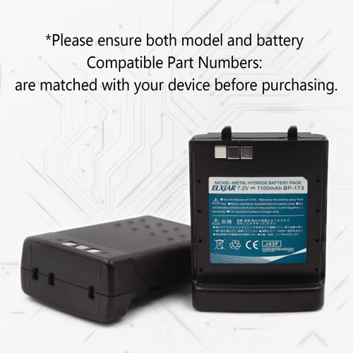 Miniatura 4 de Reemplazo de batería Ni-MH de 7.2V 1100mAh BP-173 para radios bidireccionales Icom IC-T7H, IC-T22A, IC-W32A, IC-W31, BP-180