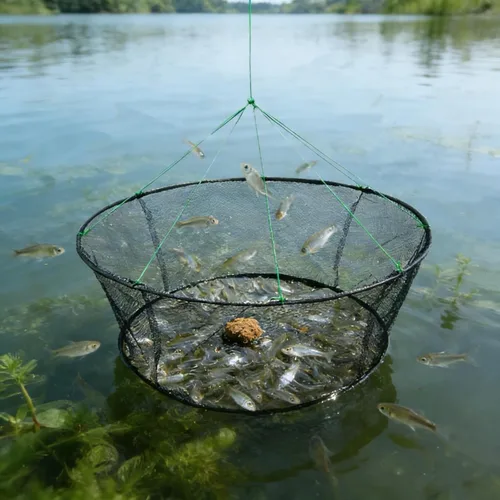 Miniatura 6 de Trampa de red de pesca para cebo minnow camarones cangrejos de río plegable pez cangrejo cangrejo langostas red de fundición plegable