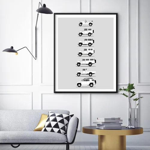 Miniatura 3 de Idea Network Póster hecho a mano compatible con Toyota FJ Cruiser, arte de pared impreso hecho a mano, decoración de los BJ, FJ25, FJ40, FJ43, FJ45