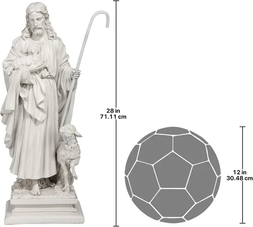 Miniatura 7 de Design Toscano Estatua de Jesús, El Buen Pastor para Jardín: Grande