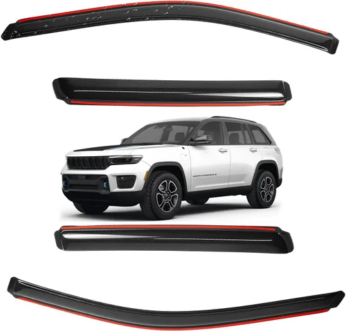 Visor de ventana en canal para Jeep Grand Cherokee WK2 4 puertas SUV 2022, deflector de viento, protector solar y lluvia, adhesivo, a prueba de