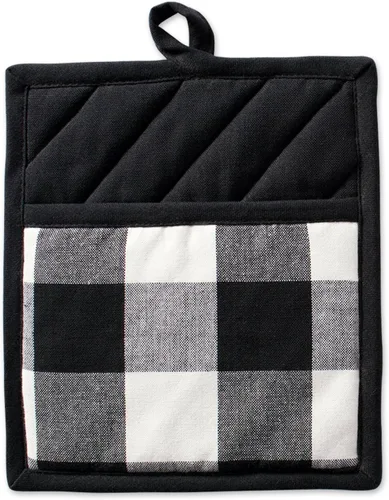 Miniatura 2 de DII Buffalo Check Kitchen Collection, juego de cocina clásico de granja, agarradera, blanco y negro, 2 piezas