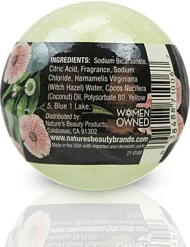 Miniatura 7 de Nature's Beauty Bomba de baño de eucalipto y árbol de té, natural hecha a mano, no mancha, bomba de spa de lujo, calma y restaura la piel, fabricada