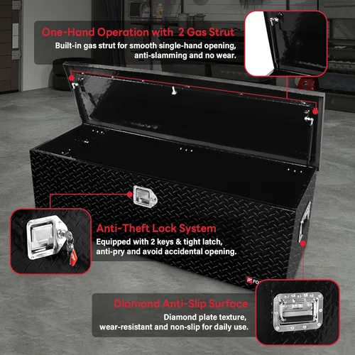Miniatura 3 de FORWODE - Caja de herramientas de 48 pulgadas para cama de camión, de aluminio para camioneta, caja de herramientas para RV, cajas de herramientas