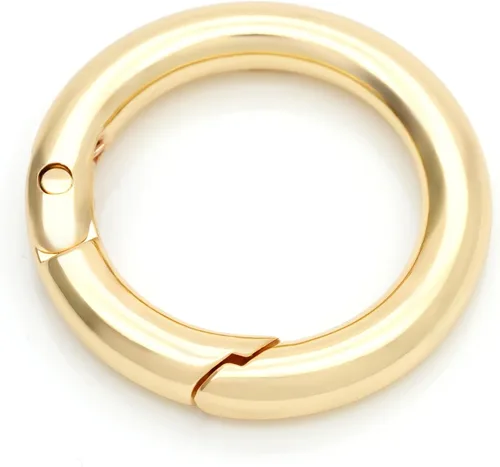 Miniatura 2 de CRAFTMEMORE 2 unids 1 1/2 pulgadas O Rings Snap Clip Spring Opening O-Ring Mosquetón Llavero Cierre redondo Hebilla Monedero Hardware SCOS (dorado)